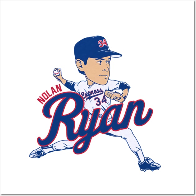 Nolan Ryan Texas Caricature Wall Art by lavonneroberson